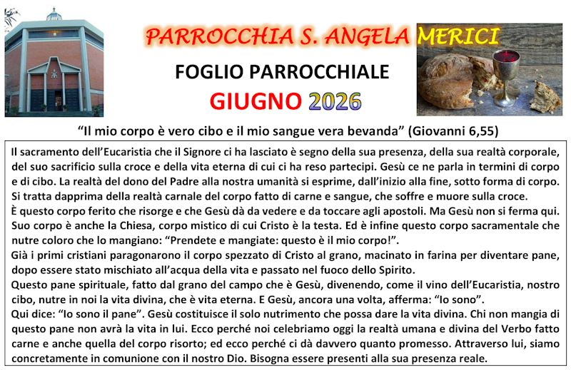 Il Foglio Parrocchiale mensile Il Foglio Parrocchiale mensile