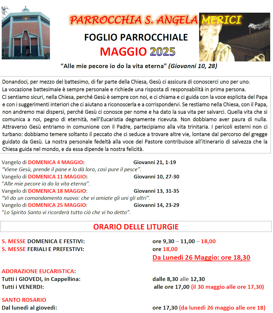 Il Foglio Parrocchiale mensile Il Foglio Parrocchiale mensile