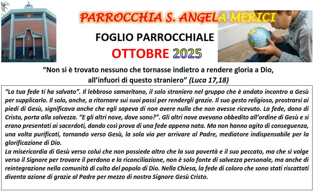 Il Foglio Parrocchiale mensile Il Foglio Parrocchiale mensile